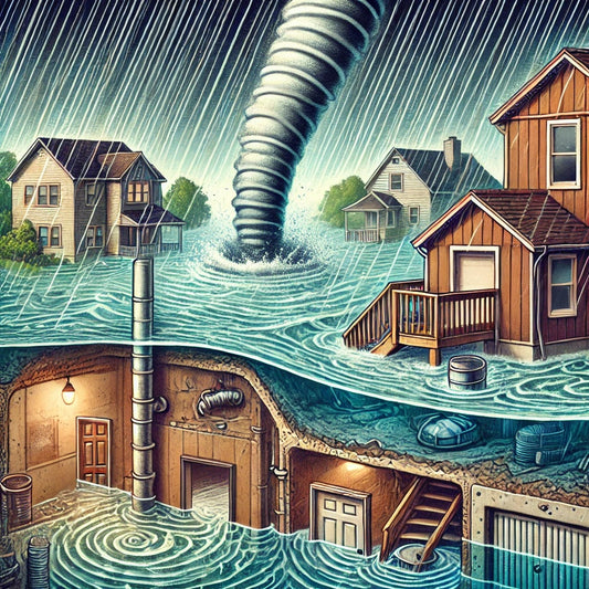 Tornado floods a home